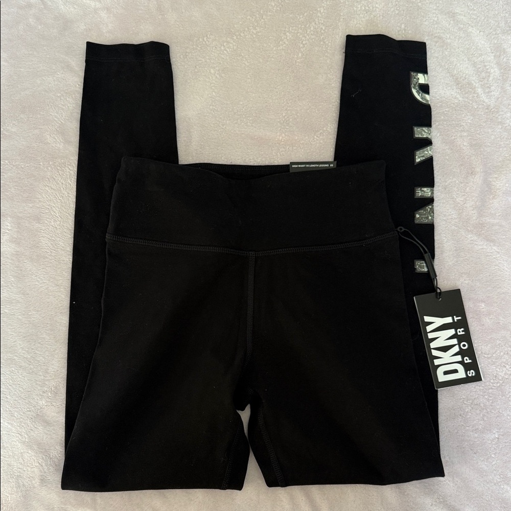 DKNY SPORT Women’s High Waist Leggings 7/8 length BLACK Size XS - NEW WITH TAGS*